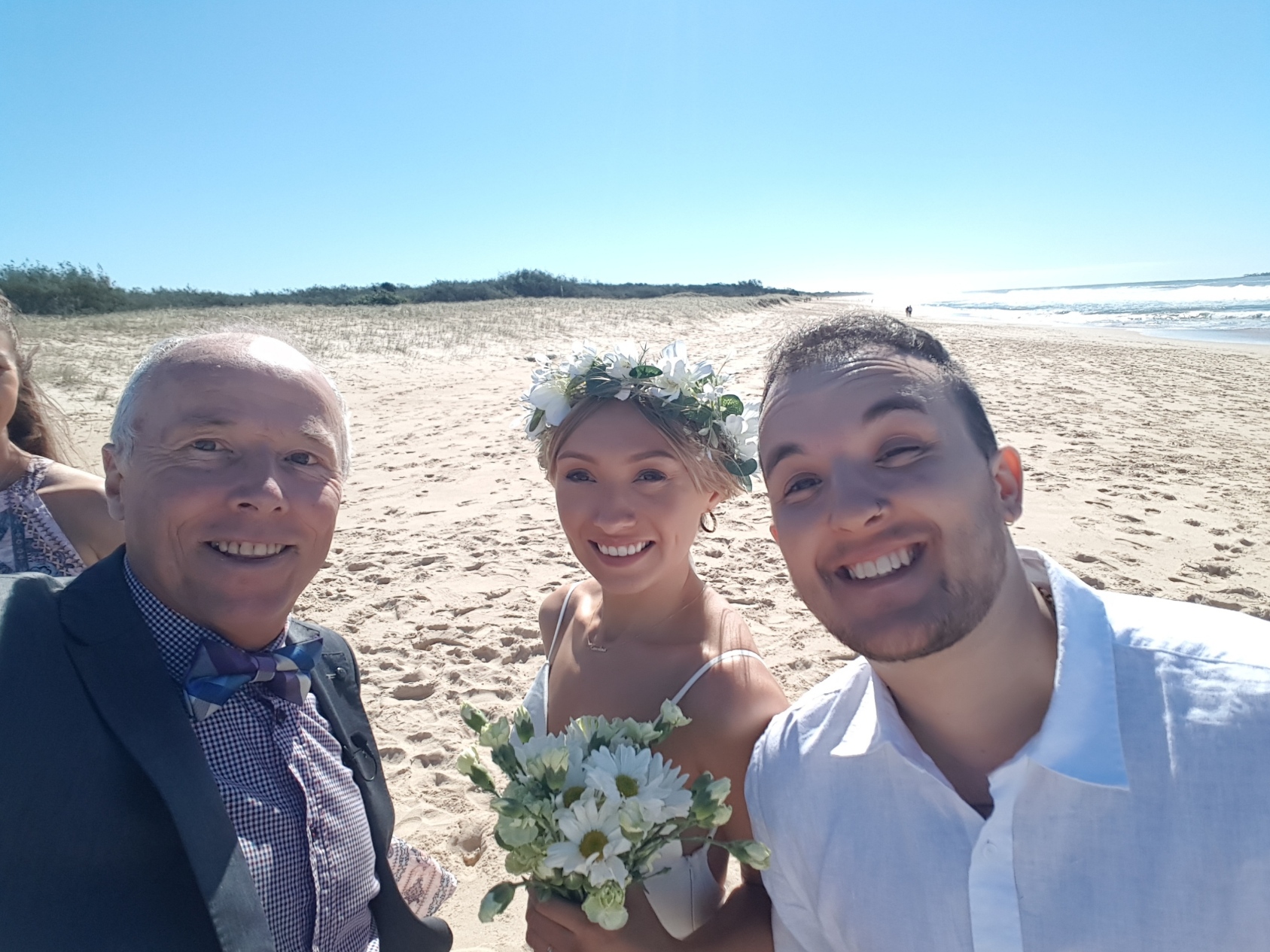 casual beach wedding elopement